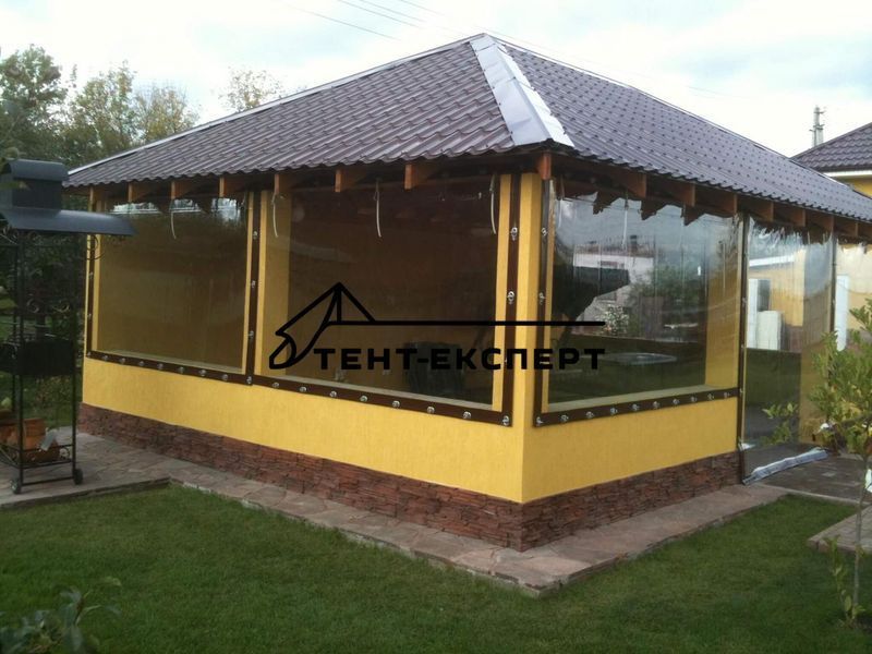 Мягкие окна-шторы ПВХ для беседки, веранды и террасы 1478781369 фото